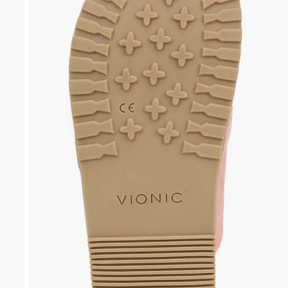 VIONIC Georgie Pink Leather suede slides mules chain New 8 1/2 9 1/2 Shoes HOT - Picture 4 of 6